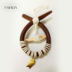 다알리아 코뚜레 행운 재복 명태 액막이명태 선물 새해 소품, 우든 듀얼 피쉬