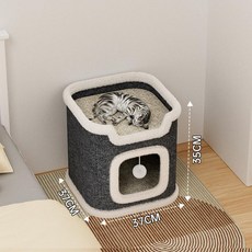 고양이 하우스 집사선물 반려묘 의자겸용 원목 체어, 1개, 소형사각단층4kg