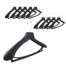 반디 광폭스타일 고급 정장 양복 옷걸이, 검정, 10개