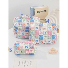 1pcs 귀여운 누비 이불 면화 메이크업 가방 여성 지퍼 주최자 천으로 상자 모양 여자를위한 휴대용 세면 용품 케이스