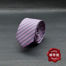 領帶屋手作 5.5公分中版手打領帶，粉色系粉綠斜紋，情人節禮物, 1個
