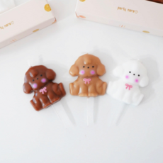 곱슬강아지 귀여운 강아지초, 1개, 24g, 푸들화이트