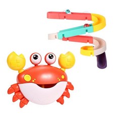 우리 아기가 즐겁게 목욕할 수 있는 버블 장난감, 빨간색 거품게+슬라이딩 장난감(배터리포함), 1개