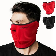 나스카 등산 자전거 런닝 겨울 방한 기모 마스크, 빨강, 2개