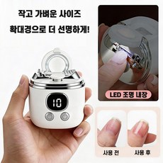 라온누리 무선 전동 손톱깎이 손톱 샌딩 다듬기 확대경 LED조명 충전식 자동 손톱정리, 1세트, 화이트