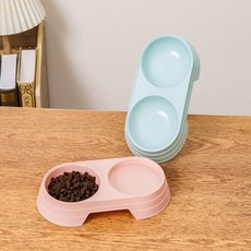 라윤앤코 반려동물 2구 식기 강아지그릇, 블루