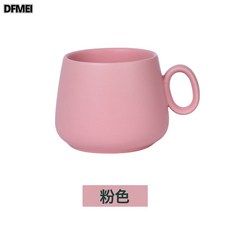 DFMEI ins創意陶瓷杯子可愛咖啡牛奶早餐杯伴手禮水杯陶瓷馬克杯情侶杯, 1個, 粉色:280ml