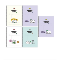 핑크풋 쫑긋곰 코넬노트 5p 세트, 랜덤발송, 1세트