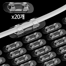 어뮤즈하우스 깔끔 전선 정리 클립 20개 1세트, 20개입, 투명 M