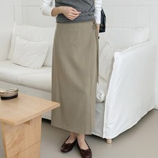 S~2XL [#자체제작]여성 랩스커트 H라인 랩 롱 스커트 빅사이즈 하객룩 리본 스커트