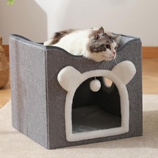 고양이집 스크래쳐 미니캣타워 2층 숨숨집 고양이 하우스, 숨숨집-2층