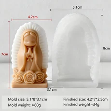 기도하는 천사 소녀 실리콘 몰드 DIY 양초 왁스 석고 수제 장식품 종교 선물, 01 빠른  Mainland, 01 J 5429