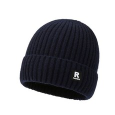 여자비니 방한용품 스키 등산 골프 기모 털모자, 네이비