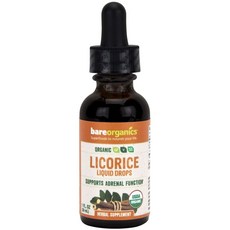bareorganics 無麩質素食甘草滴劑, 1個, 30毫升