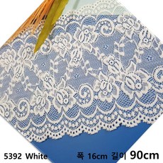 DKLACE-5392-F 자가드 스판 레이스 폭 16cm, 1개, White