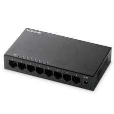ELECOM 8 AC EHC-LG08M-B 스위칭 허브 기가비트 포트 금속 케이스 전원 조용한, 1개, 상세페이지 참조