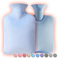 아뜰라임 오래가는 보온 물주머니 핫팩 + 찜질팩 커버 세트 1L 2L, 스카이블루 2L, 1개