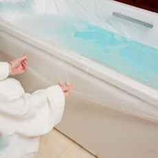 일회용 욕조 비닐 커버 위생적인 욕조커버 1P 여행용, 4개, 화이트