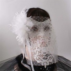 有貨萬圣節金色面紗全臉美女唱將蒙面歌王唱歌假面罩舞會面具成人神秘 DIY手工好物鋪, 白色, 1個