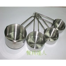 餐具達人【三箭不銹鋼4pcs四方量杯】不銹鋼計量匙4入組，烘焙量匙/調味匙，精準測量，廚房必備, 1個