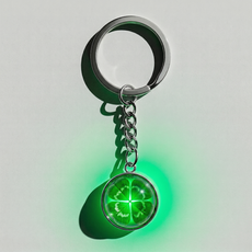 뮤트아웃 야광 네잎클로버 키링 행운 열쇠고리 키홀더 백참 가방 꾸미기
