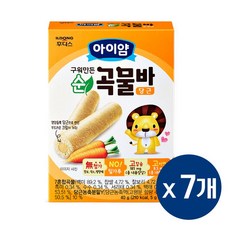일동후디스 아이얌 구워만든 순곡물바, 당근, 40g, 7개
