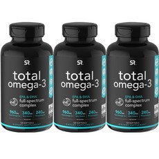 SPORTS RESEARCH EPA DHA魚油軟膠囊 960mg, 120顆, 3罐