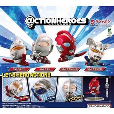 ＠CTION HEROES 액션 히어로즈 울트라맨 4종 세트 컴플리트 가챠 가챠 키덜트 뽑기 장난감 미니어처 완구 캡슐 토이 일본 식완 굿즈 모으기 귀여운 수집, 1개