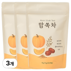 카페인 없는 맘쏙차 늙은호박 볶은현미 루이보스 대추 호박 붓기차, 3개, 30개입, 1.5g
