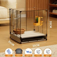 토끼케이지 대형 토끼집 애완용 애완 실내, 1개, 소형 35x35x45 양면 투명+5개