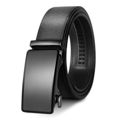 West Leathers 남성용 래칫 벨트 100% 이탈리아 소가죽 벨트 - 조절 가능 선물용 드레스 벨트 블랙.