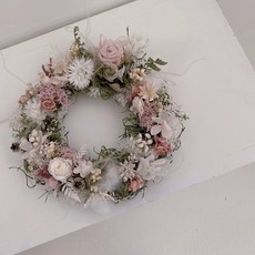 Floraflower 少女粉聖誕花圈 聖誕禮物 交換禮物 聖誕擺設 聖誕節 居家擺飾 雪松, 1個, 12公分,無須加購