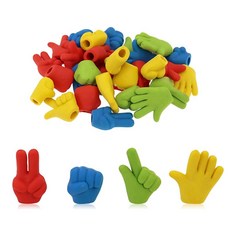 DGQ 멀티컬러 연필 탑 지우개 30개 - 바위 종이 가위 모양 내구성 및 손상 방지 학교 사무실 필기 용품 302386 7414034273