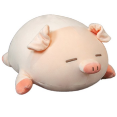 당신의행복 안고자는 돼지 인형 부드러운 말랑 모찌 인형 애착인형 봉제 수면인형 인테리어 바디필로우, 실눈돼지