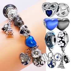 베리스톤 판도라팔찌 호환 참 9월 탄생석 실버 참 ( 판도라호환 생일 선물 다크블루 남색 파랑 블랙 검정 사파이어 )