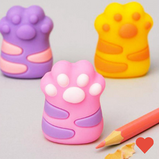 연필깎이 고양이 발바닥 1p 미니 학용품 휴대용