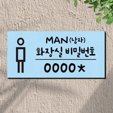 108스튜디오 화장실 비밀번호 안내판 표지판 23x11cm, 09-tt-베이비블루