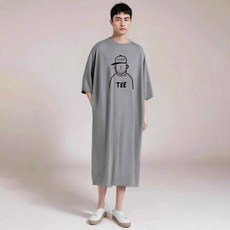 VEZRI 남성 여름 루즈핏 긴 기장 잠옷 가운 빅사이즈 홈웨어 파자마 실내복 가운