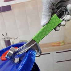 【 199出貨】開桶蓋神器 油漆桶開蓋器 乳膠漆開桶器 防水桶塑料桶開桶扳手, 1個, 鋁合金款：開桶扳手【防滑綠柄】1把