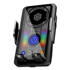 ICE CORD 360°旋轉車載無線充電手機架 半導體降溫, A1, 曜石黑