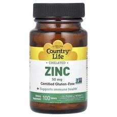 컨트리라이프 킬레이트 아연 50mg 100정, 4개