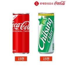 코카콜라 칠성사이다 2종 30캔 세트, 1세트, 245ml