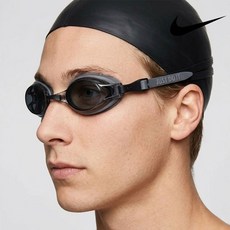 나이키 스윔 커브드 렌즈 물안경 코가 편안한 수경 남녀공용 수영안경, 라이트 스모크 그레이, 1개