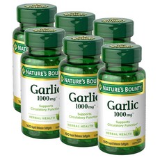 네이처스 바운티 갈릭 1000mg 무취 소프트젤 Nature's Bounty Garlic Odorless Softgels, 100정, 6개