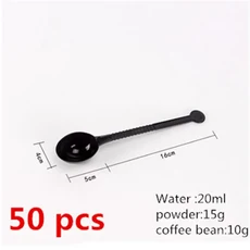 플라스틱 긴 손잡이 측정 스푼 우유 분말 에스프레소 스쿠프 베이킹 커피 차 도구 10 개 ~, 12 50 pcs black 21cm