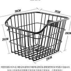 자전거 킥보드 뒤쪽 후면 뒷 바구니 짐받이 대형 A02, 바구니 +스트랩 + 반사시트, 1개
