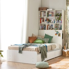 스토리지 멀티 책장형 빅수납 벙커침대, 화이트