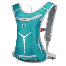 跑步雙肩背包戶外防潑水背包旅行運動登山徒步便攜收納水袋包, 深綠色+2L水袋