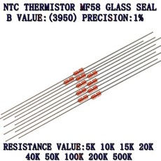 10개 열 저항기 NTC MF58 B3950 1% 5K 10K 20K 50K 100K 200K 500K 옴 열 저항기 센서, [03] B3950-200K(10PCS)