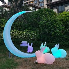 야외 캠핑 조명 초승달 야외무드등 빛나는 야외장식 장식품 장식 램프 제품 달, 2. 1.5m 달+토끼4 전원/충전